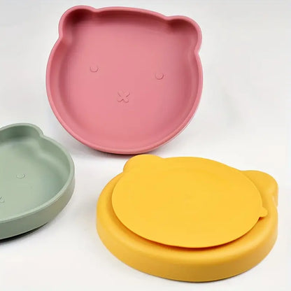 Assiette d'apprentissage en silicone - Petit ourson