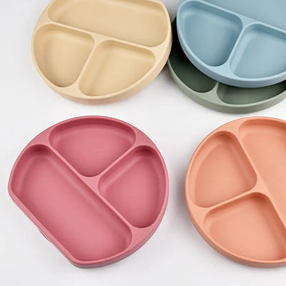 Assiette d'apprentissage en silicone - 3 compartiments
